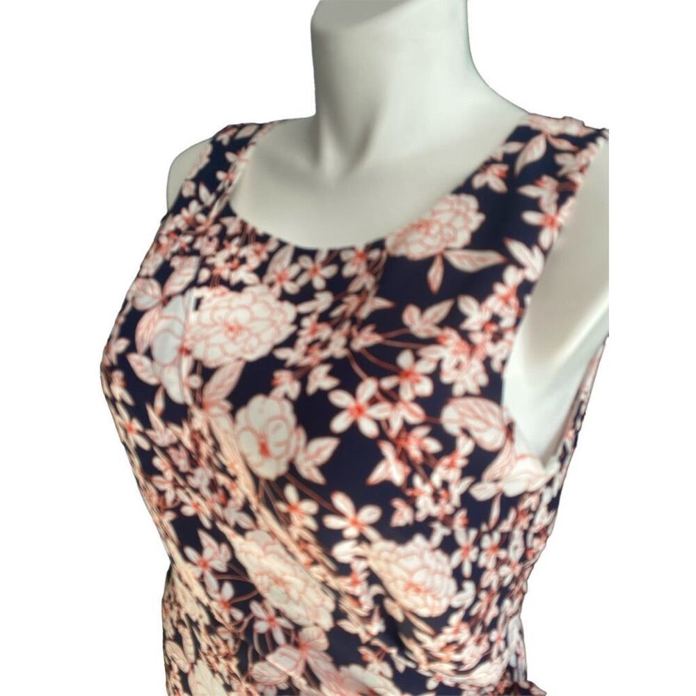 14 Banana Republic‎ Floral Wrap Style Dress Blue White Orange Sleeveless